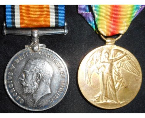 Medals. WW I pair. British War Medal &amp; Victory Medals; to 302411 Pte. E. Howe. Manch. R. 