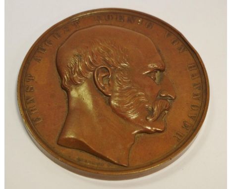 Germany, Bronze Medal by Friedrich Brehmer commemorating the unveiling of the memorial to King Ernst August I of Hannover (18