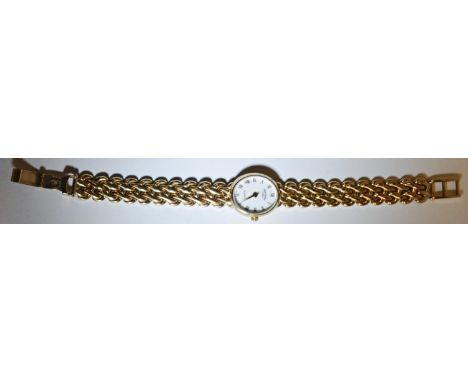 A Rotary ladies 9ct gold cased fancy link bracelet wristwatch, 16.3g gross 