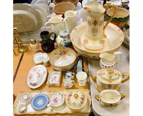 Ceramics and Glass - Royal Crown Derby Posie trinket dishes, Crown Devon Fieldings dressing table set, Masons Ironstone ginge