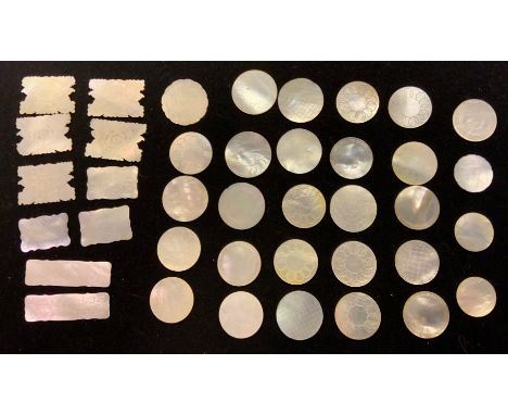 Mother of pearl gaming counters