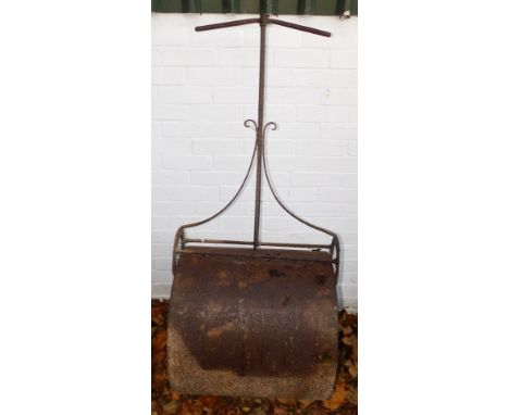 A large vintage garden roller, marked AMIES Barford &amp; Co?, 159cm high, 66cm wide. 
