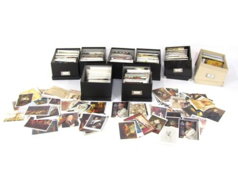 A group of modern coloured postcards, of varying topics, to include fine art portraits, English places, European churches, et