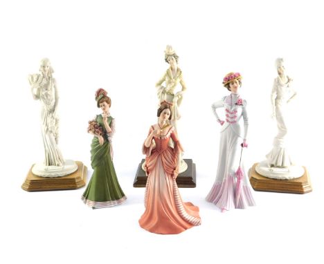 A group of ceramic figures, to include a Capo di Monte Iba, two After Belcari, Capo di Monte limited edition figure of a a la