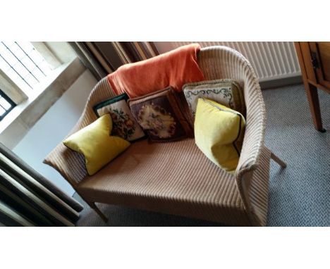 Wicker two seater sofa, natural colour,  148 cm wide, 54 cm deep, 83 cm high, from Room 18