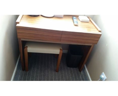 Wood veneer 2-drawer desk/dressing table 90 cm wide, 45 cm deep, 73 cm high. One desk of a few similar from the Garden Rooms,