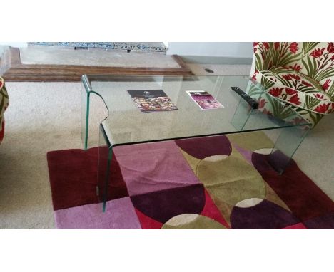 Glass coffee table 120 cm long, 43 cm high, 60 cm deep, from Room 12