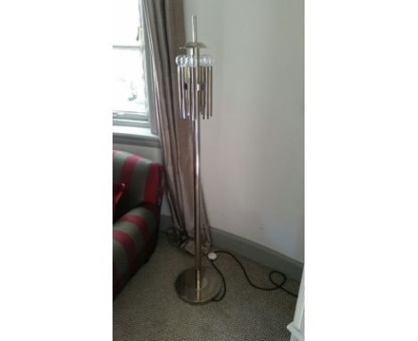 Tall floor standing steel column lamp 147 cm from Room 9. PAT tested Oct 2015
