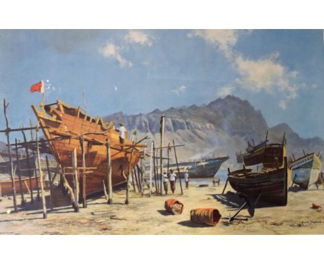 David Shepherd - Signed print - Slave Island, Aden, signed in pencil, framed and glazed   Condition: 
