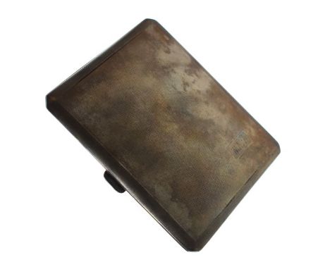 George VI engine turned silver cigarette case, Birmingham 1944, approx 4.4oz   Condition: 