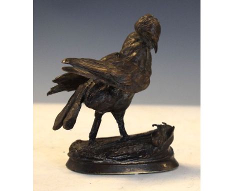 After Ferdinand Pautrot - Bronze figure of a bird, bears signature   Condition: 