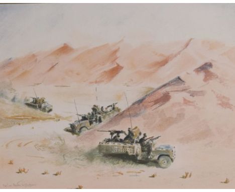 C.Williams - Signed limited edition print - S.A.S. IV.8's On Patrol No.72/100, signed and numbered in pencil, framed and glaz