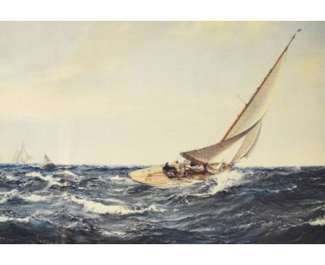 Montague Dawson - Signed limited edition print - Racing yacht at full sail, published by Frost & Reed, 1933, signed in pencil