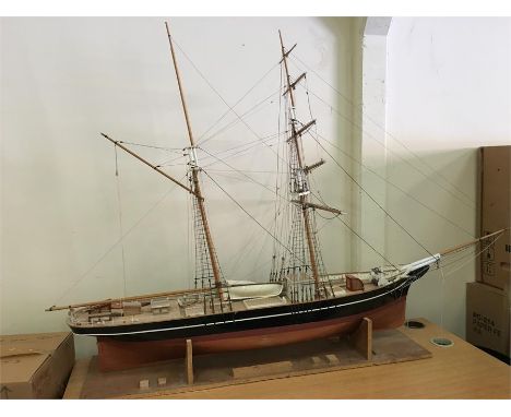 A large handmade model ship