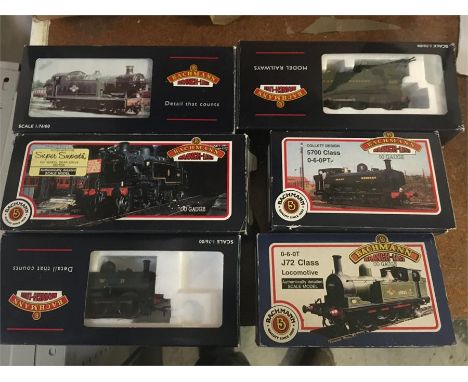 Bachmann model trains, model numbers 32-076, 31-453, 32-200, 32-136, 31-90, 31-053.