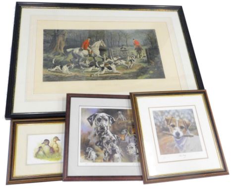 Mick Cawston (1959-2006). Dalmations, artist signed limited edition print, 30cm x 36cm, another similar limited edition print