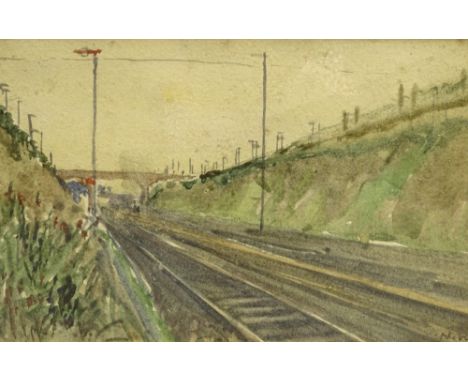 *Norman Wilkinson (1878-1971). Tring, watercolour, initialled and titled verso, 10cm x 18cm. Label verso Michael Bullivant Wa