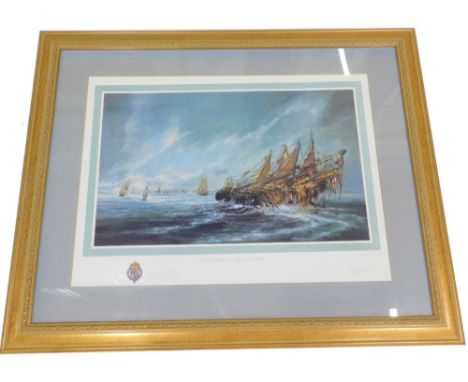 Ben Maile (1922-2017).  The sinking of the Mary Rose, limited edition print number 532/650, produced by the Lord Chamberlains