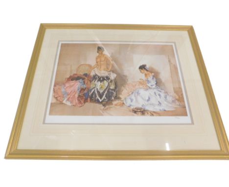 Sir William Russell Flint (1880-1969). Semi nude Spanish ladies, limited edition print, number 739 of 850, 41cm x 57cm.