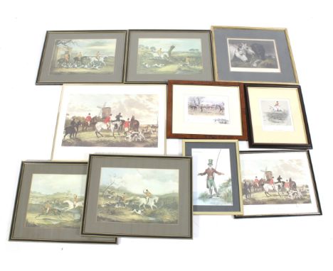 A group of assorted horse and hunting pictures. All framed and glazed. Max. 49cm x 30cm