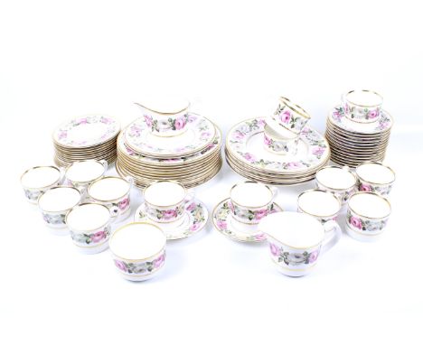 Royal Worcester 'Royal Garden' dinner and tea service. Including twelve trios, two milk jugs, etc. Max. H9cm