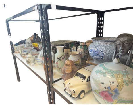 Collection of Oriental china, Odyssey Electronic game, part canteen of cutlery, prints, clock, etc.
