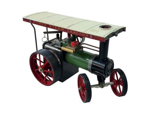 Mamod steam tractor with box.
