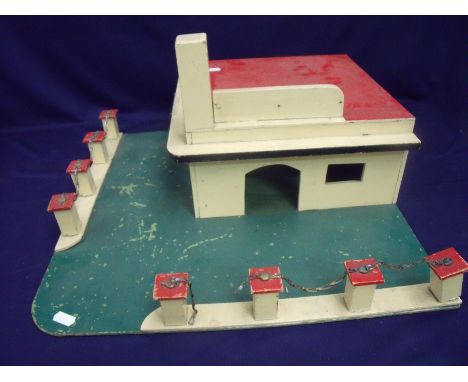 Vintage wooden constructed toy garage 