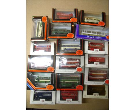 Collection of 17 boxed die-cast buses and coaches including Exclusive First Editions, EFE etc 