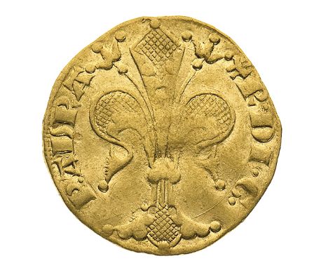 Orange - Raymond IV (1335-1393) - Fiorino - Diritto: giglio fiorentino - Rovescio: San Giovanni Battista stante di fronte; in