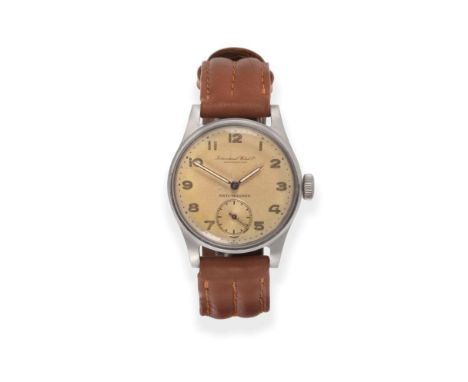A Stainless Steel Wristwatch, signed International Watch Co, Schaffhausen, Anti-Magnet, circa 1943, (calibre 83) lever moveme