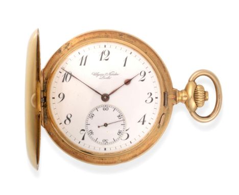 A Good 18ct Gold Full Hunter Pocket Watch, signed Ulysse Nardin, Locle, circa 1910, chronometer standard lever movement signe