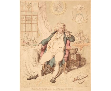 * Gillray (James).  A Voluptuary under the horrors of Digestion, London: H. Humphreys, July 2nd 1792, etching on wove with co
