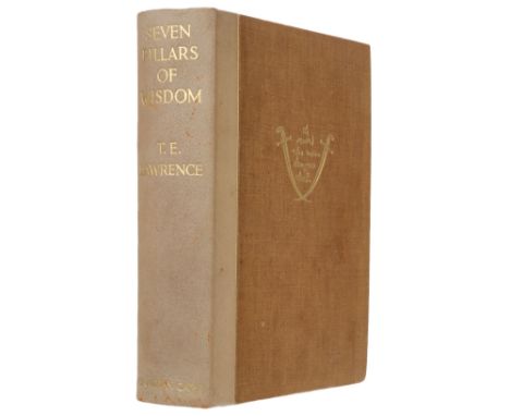 Lawrence (T. E.). Seven Pillars of Wisdom, A Triumph, London: Jonathan Cape, 1935, portrait frontispiece, four folding maps, 