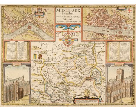 * Middlesex. Speed (John &amp; Norden John). Midle-Sex Described with the most famous Cities of London and Westminster, Thoma