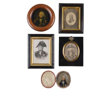 * Nelson (Horatio, 1758-1805). A collection of Nelson portrait miniatures, including a pocket miniature of Nelson facing left