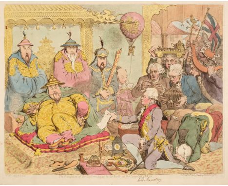 * Gillray (James). The Reception of the Diplomatique &amp; his Suite, at the Court of Pekin, published H. Humphrey, Sept. 14t