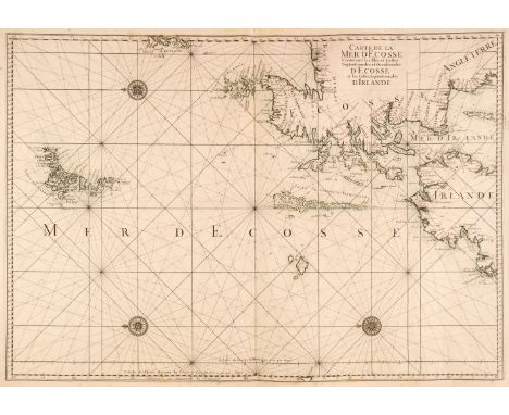 Scotland. Carte de la Mer d'Ecosse contenant les Ilses et Costes Septentrionales et Occidentales d'Ecosse et les Costes Septe
