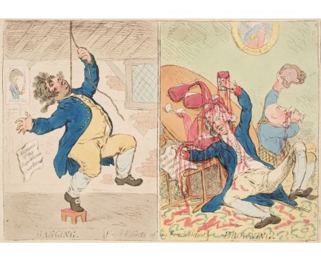 * Gillray (James). [Fatal Effects of the French Defeat] Hanging. Drowning. London: H. Humphreys, November 9th, 1795, etching 