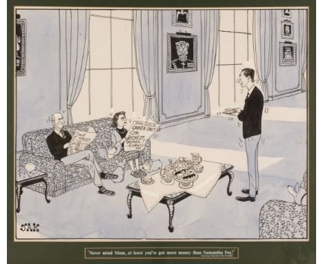 * Jackson (Raymond Allen 'Jak', 1927-97). Never mind Mum, at least you've got more money than Samantha Fox!, 1992, pen, ink a