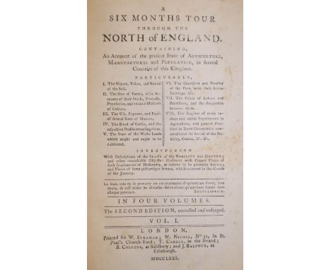 [Young, Arthur]. A Six Months Tour through the North of England, 4 volumes, 2nd edition, London: W. Strahan, W. Nicoll, T. Ca