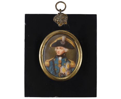 * Nelson (Horatio, 1758-1805). A portrait miniature of Nelson, circa 1905, after Lemuel "Francis" Abbott (1760-1803), a handp