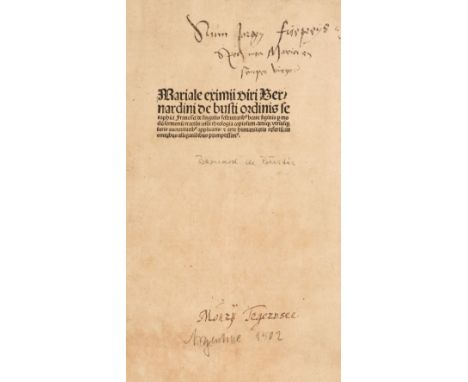 Busti (Bernardinus de). Mariale eximii viri Bernardini de busti ordinis seraphici Francisci de singulis festiuitatib[us] beat