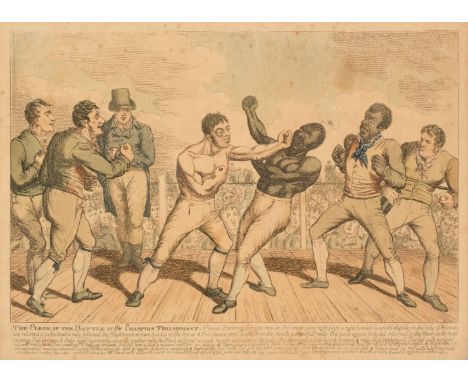 * Prize Fighting. Cruikshank (George, attrib). The Close of the Battle or the Champion Triumphant..., circa 1811, etching wit