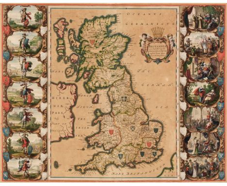 * British Isles. Blaeu (Johannes), Britannia prout divisa fuit temporibus Anglo-Saxonum, praesertim durante illorum Heptarchi