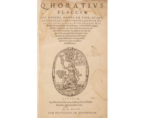 Horace. Q. Horatius Flaccus, sex abhinc annos ex fide, atque auctoritate complurium librorum manuscriptorum, opera Dionys. La