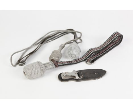 PERIOD THIRD REICH DAGGER HANGING PORTEPEE KNOT, complete with typical minor snags and nicks, PERIOD THIRD REICH ARMY PORTEPE