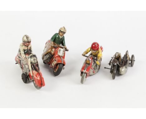A SCHUCO TINPLATE 'CURVO 1000' CLOCKWORK MOTORCYCLE, ANOTHER 'MOTOR DRILL 100G' both made in U.S. Zone, Germany, TOGETHER WIT