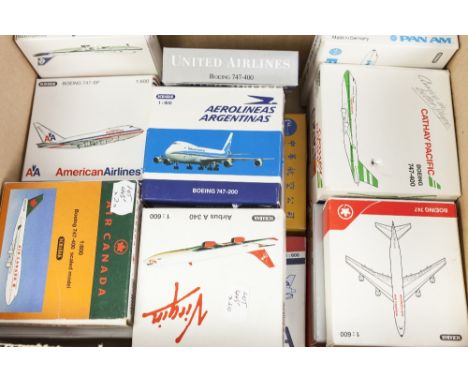 TWENTY SCHABAK 1:600 SCALE MINT AND BOXED DIE CAST MODELS OF PASSENGER AIRCRAFT, VARIOUS boxes mainly good (20)