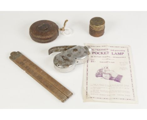 THE 'GUINEA' EARLY TWENTIETH CENTURY SELF-GENERATING POCKET LAMP OR TORCH, aluminium with lever action, Reg No. 37251 and the